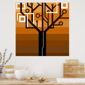 Digitale kleurrijke boom AI-poster Poster (Keuken)
