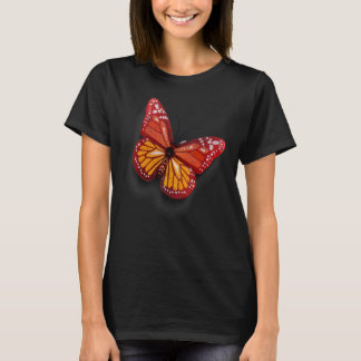 digitale kleurrijke rode vlinder t-shirt