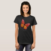  digitale kleurrijke rode vlinder t-shirt (Voorkant volledig)