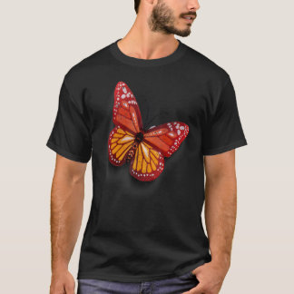 digitale kleurrijke rode vlinder t-shirt