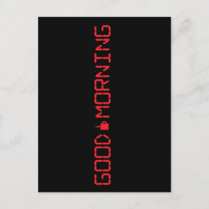 Digitale klok Goede ochtend koffie Mok Vroege gebo Briefkaart