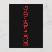 Digitale klok Goede ochtend koffie Mok Vroege gebo Briefkaart (Voorkant)