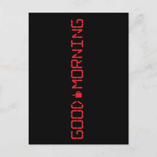 Digitale klok Goede ochtend koffie Mok Vroege gebo Briefkaart (Voorkant)