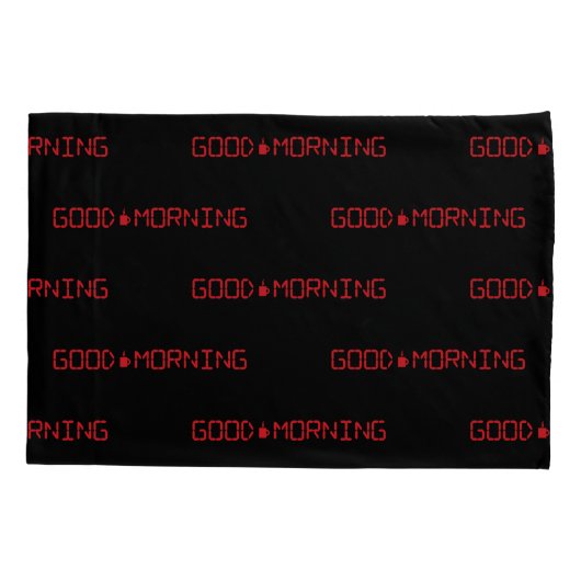 Digitale klok Goede ochtend koffie Mok Vroege gebo Kussensloop (Achterkant)