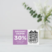 Digitale Korting Coupon met QR Code Logo Lavender (Staand voorkant)
