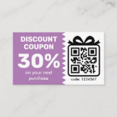 Digitale Korting Coupon met QR Code Logo Lavender (Voorkant)