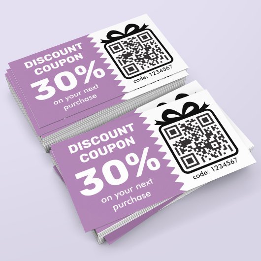 Digitale Korting Coupon met QR Code Logo Lavender