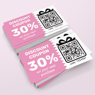 Digitale Korting Coupon met QR-code roze