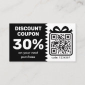 Digitale Korting Coupon met QR-code zwart (Voorkant)