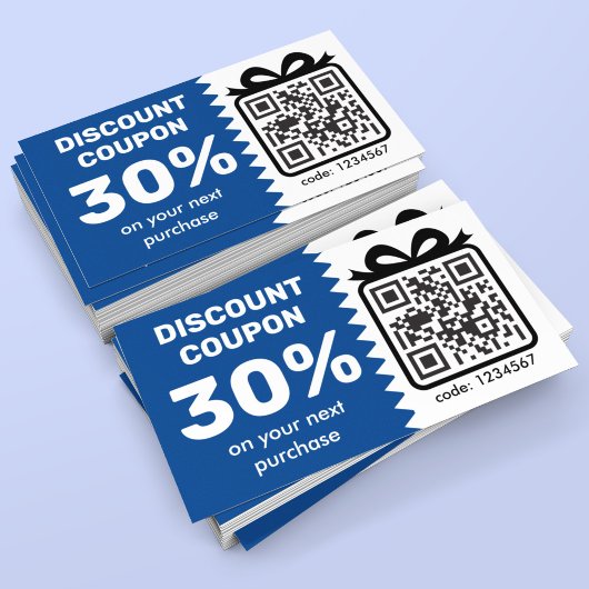 Digitale korting op basis van QR-code blauw