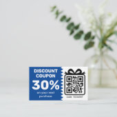 Digitale korting op basis van QR-code blauw (Staand voorkant)