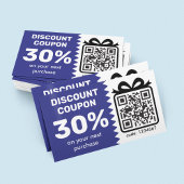 Digitale korting op basis van QR-code blauw Visitekaartje