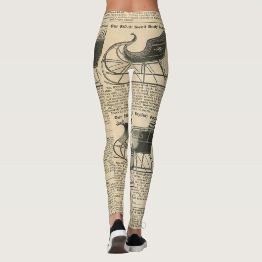 digitale krantenkrant Patroonvrouwen Leggings (Achterkant)