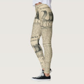  digitale krantenkrant Patroonvrouwen Leggings (Links)