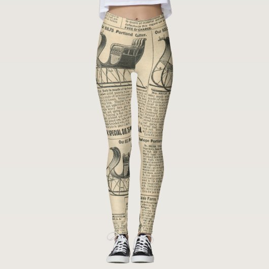  digitale krantenkrant Patroonvrouwen Leggings (Voorkant)