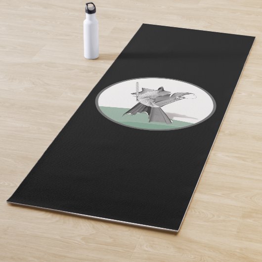 Digitale Krijger - Aangepaste Achtergrondkleur Yogamat (In situ)