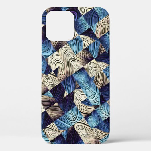 Digitale Kunst Blauw Abstract Vierkanten Case-Mate iPhone Case (Achterkant)