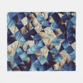 Digitale Kunst Blauw Abstract Vierkanten Fleece Deken (Voorkant (Horizontaal))