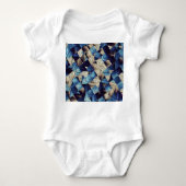 Digitale Kunst Blauw Abstract Vierkanten Romper (Voorkant)
