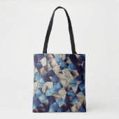 Digitale Kunst Blauw Abstract Vierkanten Tote Bag (Voorkant)