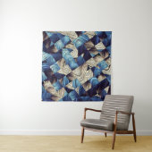 Digitale Kunst Blauw Abstract Vierkanten Wandkleed (In Situ (horizontaal))