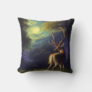 Digitale Kunst blik Stag Deer Edge of Forest Kussen