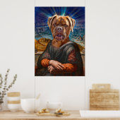 Digitale KUNST - BULLDOG MONA LISA Poster (Keuken)