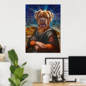 Digitale KUNST - BULLDOG MONA LISA Poster (Thuiskantoor)