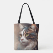 Digitale kunst Cat 718 Tote Bag (Achterkant)