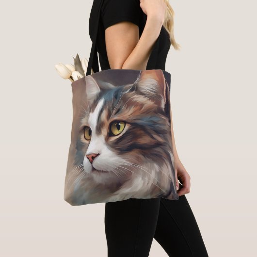 Digitale kunst Cat 718 Tote Bag (Dichtbij)