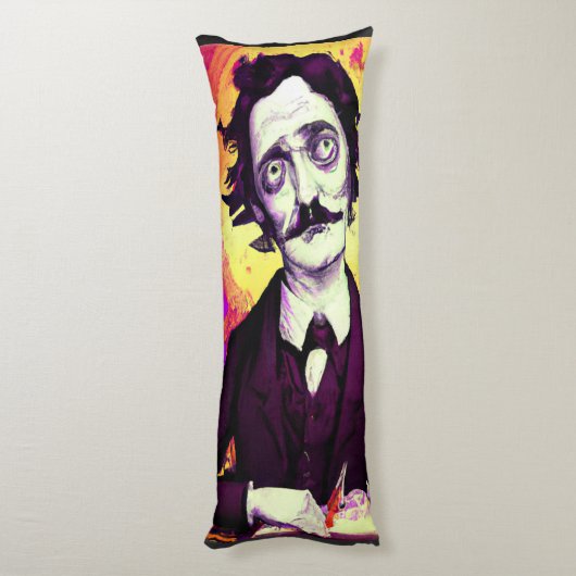 Digitale kunst  Edgar Allan Poe Raven Lichaamskussen (Achterkant (Verticaal))