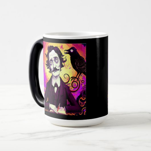 Digitale kunst  Edgar Allan Poe Raven Magische Mok (Voorkant links)