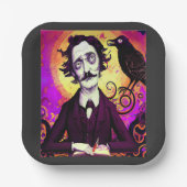 Digitale kunst  Edgar Allan Poe Raven Papieren Bordje (Voorkant)