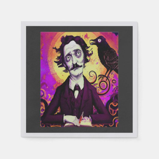 Digitale kunst  Edgar Allan Poe Raven Servet (Voorkant)