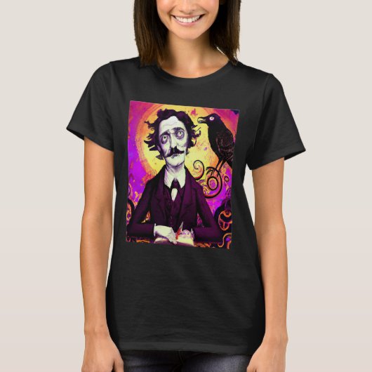 Digitale kunst  Edgar Allan Poe Raven T-shirt (Voorkant)