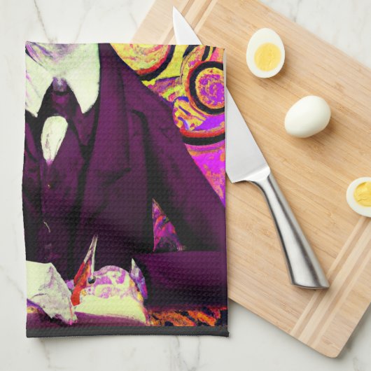 Digitale kunst Edgar Allan Poe Raven Theedoek (Quarter Fold)