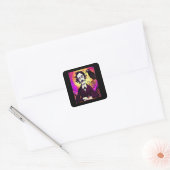 Digitale kunst  Edgar Allan Poe Raven Vierkante Sticker (Envelop)