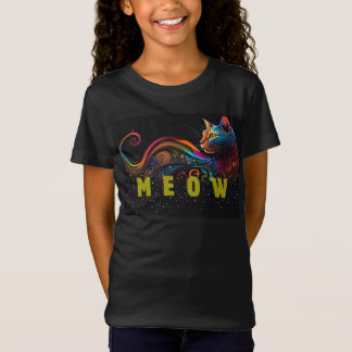 Digitale kunst kat t-shirt voor KIDS