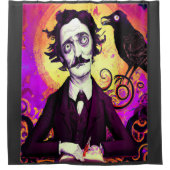 Digitale kunst  Kijk Edgar Allan Poe Raven Douchegordijn (Voorkant)