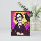 Digitale kunst  Kijk Edgar Allan Poe Raven Sho Briefkaart (Staand voorkant)