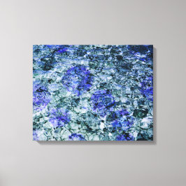 Digitale kunst met blauwe waterverf abstracte acht canvas afdruk