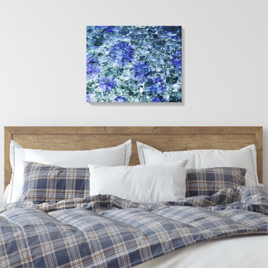Digitale kunst met blauwe waterverf abstracte acht canvas afdruk (Insitu (Slaapkamer))