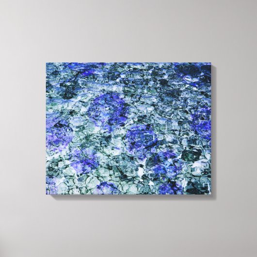 Digitale kunst met blauwe waterverf abstracte acht canvas afdruk (Voorkant)