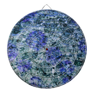 Digitale kunst met blauwe waterverf abstracte acht dartbord