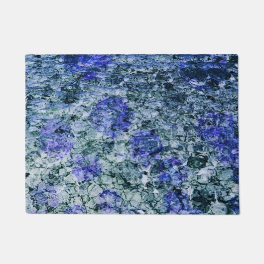 Digitale kunst met blauwe waterverf abstracte acht deurmat (Voorkant)
