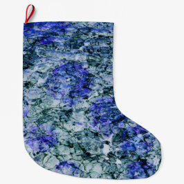 Digitale kunst met blauwe waterverf abstracte acht grote kerstsok