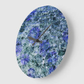 Digitale kunst met blauwe waterverf abstracte acht grote klok (Hoek)