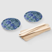 Digitale kunst met blauwe waterverf abstracte acht handwaaier (Niet-gemonteerd)