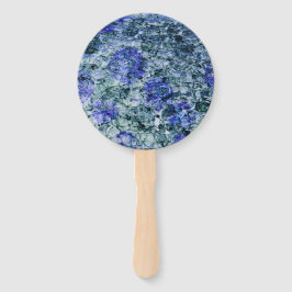 Digitale kunst met blauwe waterverf abstracte acht handwaaier