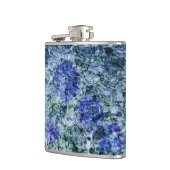 Digitale kunst met blauwe waterverf abstracte acht heupfles (Links)